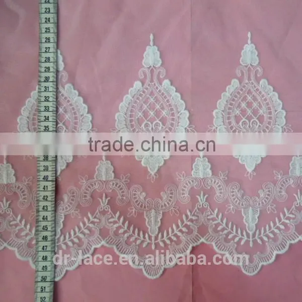 Top Quality French Vintage Style Embroidery Cotton/nylon Lace Trim for Lady Dress Net Embroidery Lace Trim photo-2