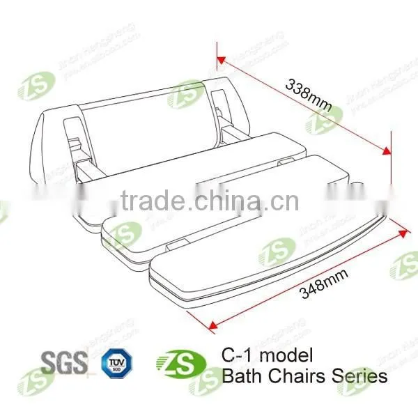 Made of High-tech ABS and Stainless Steel Shower Folding Chair photo-2