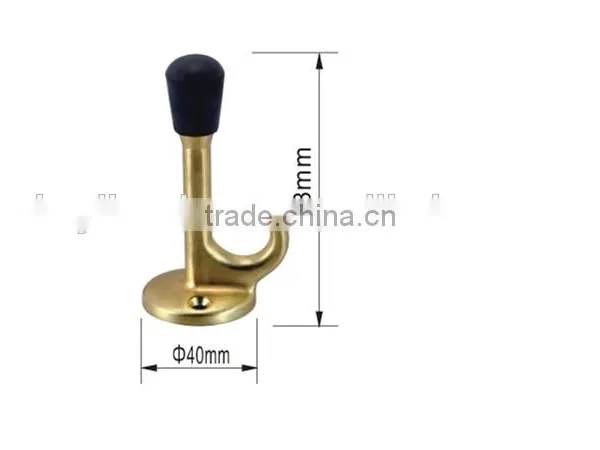 KZ-14 Zinc Alloy Door Stop With Hook White Chrome Door Stopper Wall Mounted Stops photo-2