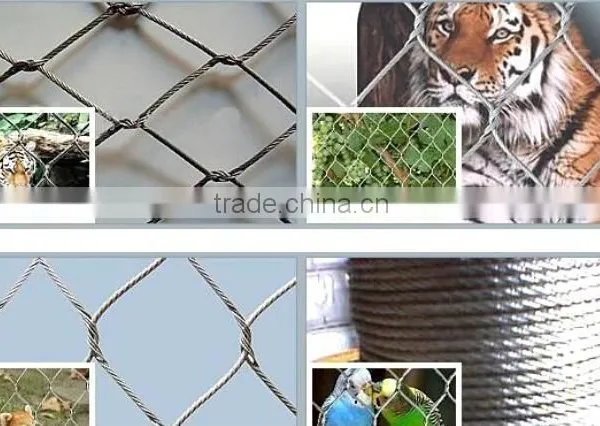 ss Animal Enclosure Rope Mesh/stainless Steel Wire Rope Mesh Net