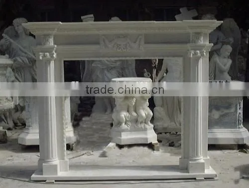 Roman Pillar Carved Fireplace Mantel Wholesale photo-2