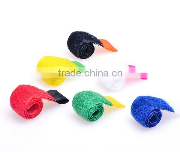 Colorful Adjustable Hook and Loop Wire Cable Tie With Label Tag photo-2