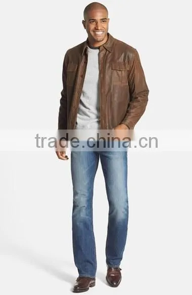 Shaded Brown Leather Jacket photo-2