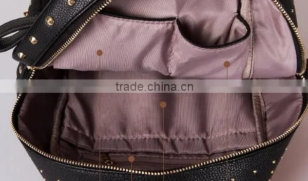 Rivet Decoration pu Leather Backpack Bag Custom Made photo-4