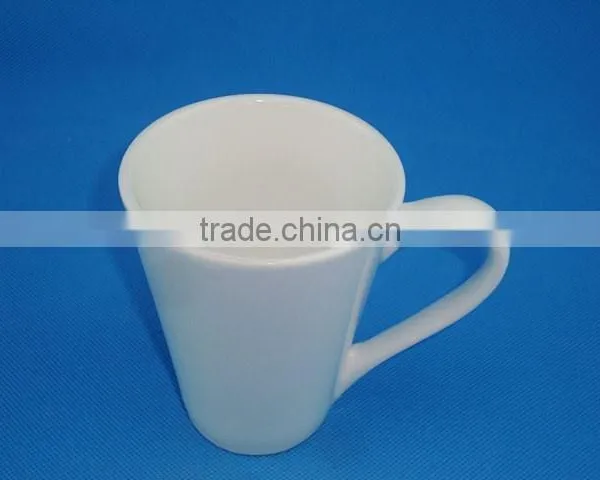 Ceramic Porcelain Water Cup-12 oz v Shape Porcelain Milk Mug photo-3