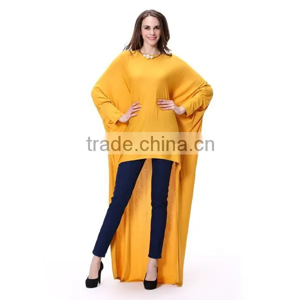 2016 Summer Women Batwing Sleeve Yellow Color Top For Woman photo-2