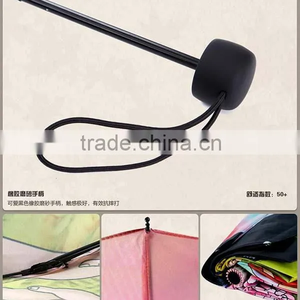 Sex Girl Cartoon Printed Fold Umbrella Light Weight Travel Mini Parasol Umbrella photo-6