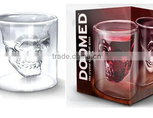 Different Capacity High Borosilicate Double Wall Glass Skull Cup for Sale Quality Choice photo-4