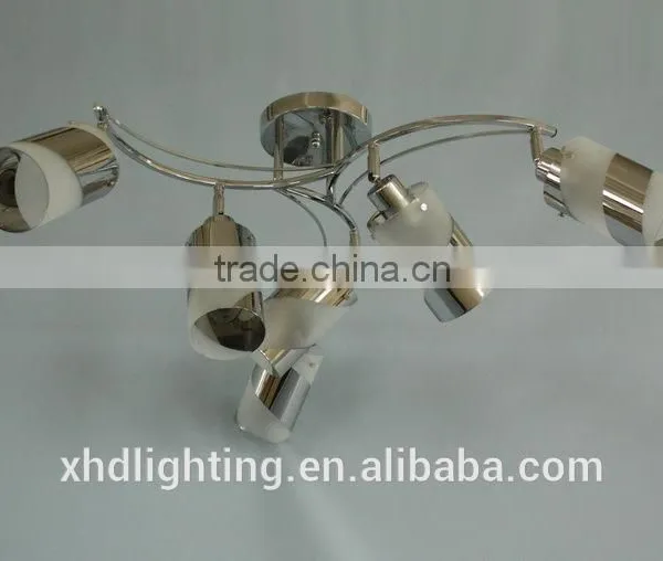 Zhongshan XHD Chrome Column Glass Modern Ceiling Lamp for Indoor Decoration photo-2