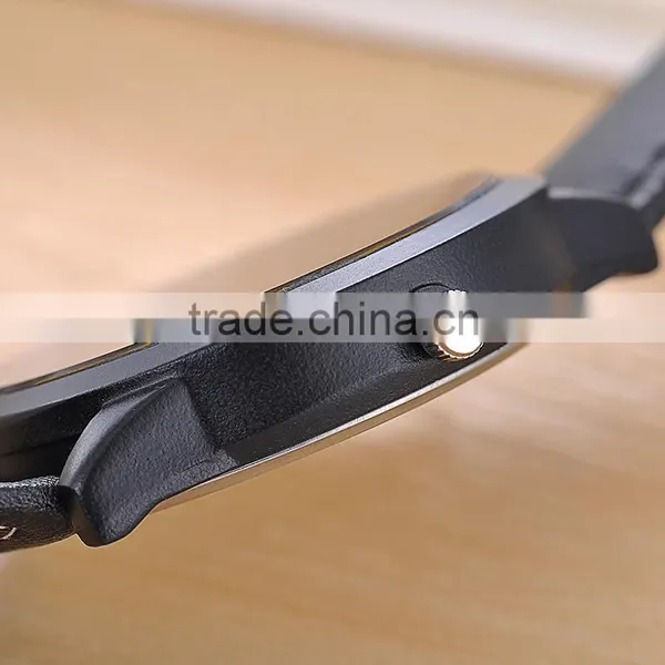 Low MOQ Black Leather Strap Buckcle Quartz Watch photo-5