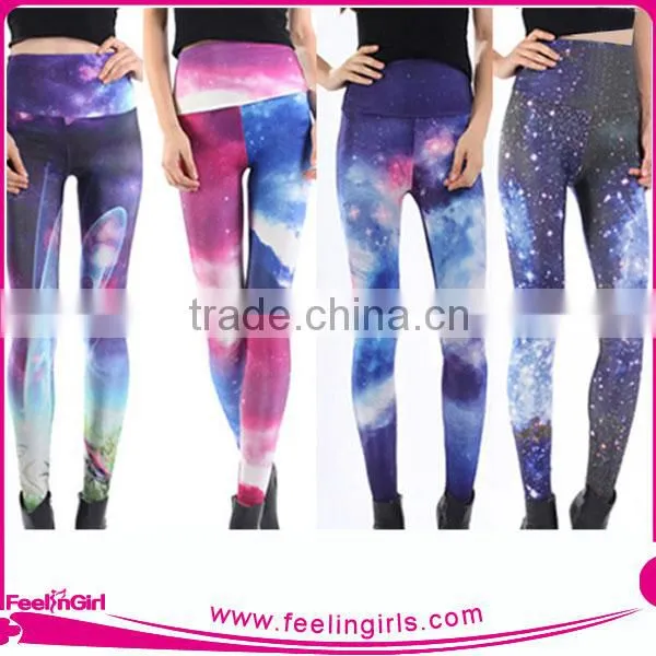 New Arrival OEM Sports Galsxy Printed Tights Leggings For Women photo-5
