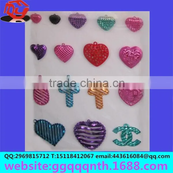 Christmas Handmade Beaded Knitting Heart Shaped Prismatic Butterfly Hanging Ornament Earrings photo-5