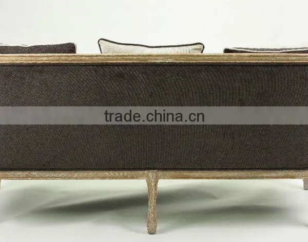 American Country Style Mashup Fabric Sofa/wooden Fabric Couch(CH-866-OAK) photo-3