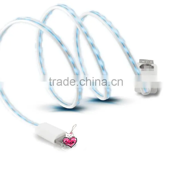 Flash Cable With EL Light for Samsung/HTC/LG/iphone 4/iphone 5/iphone6
