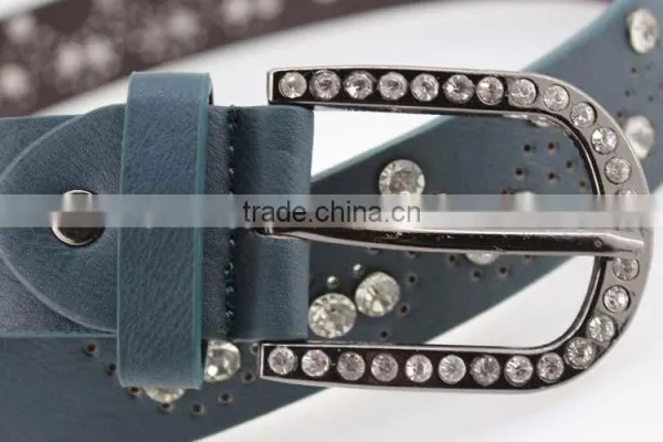 Women's Fashion Rhinestone Studded 35Mm pu Leather Jeans Belt With Shiny Rhinestone Accessories photo-5