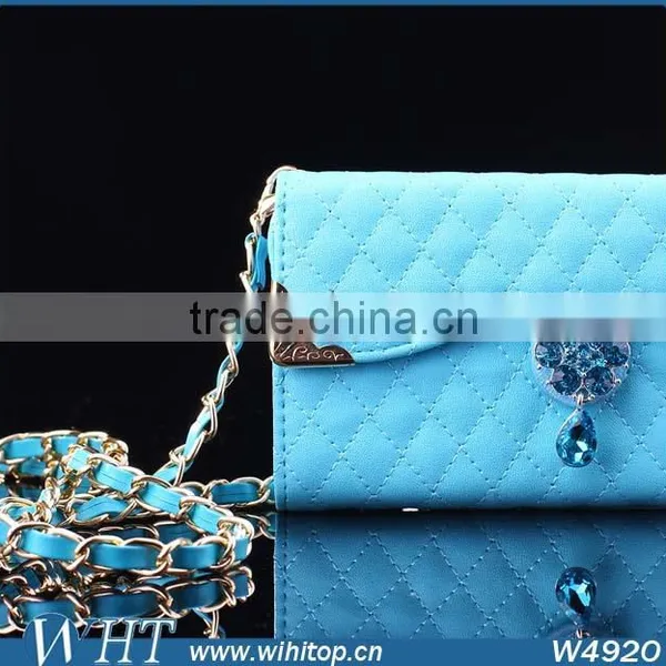 Hot New Products 2015 Trifold Design for Sony Xperia Z3 Wallet Case With Elegant Chain photo-5