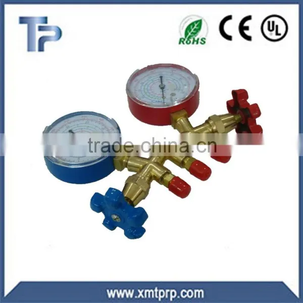 R134a Air Conditioner Refrigeration Brass Manifold Gauge Set