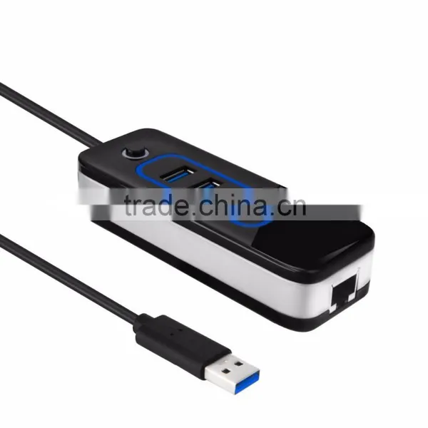 USB 3.0 to 1000 Gigabit Ethernet LAN Wired Network Adapter USB 3.0 to RJ45 With 3 Port USB3.0 Hub photo-2