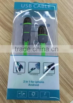 2 In1 Usb Cable Usb Data Cable for Iphone/samsung photo-5
