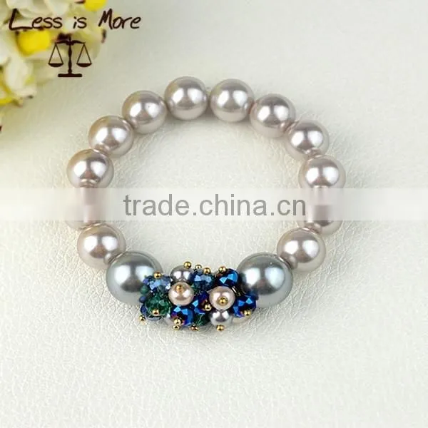 2015 Hot Fashion 10mm Pearl Bracelets With Buddha Head Bead For Gifts photo-2