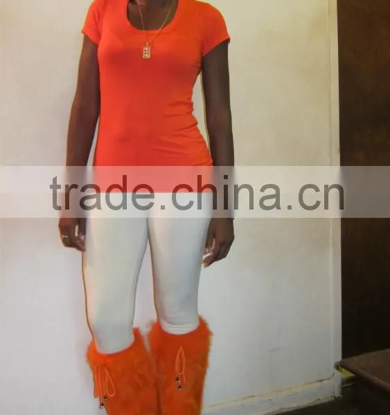 Lady Fashion White Boot Topper/Real Fox Fur Leg Warmer photo-2
