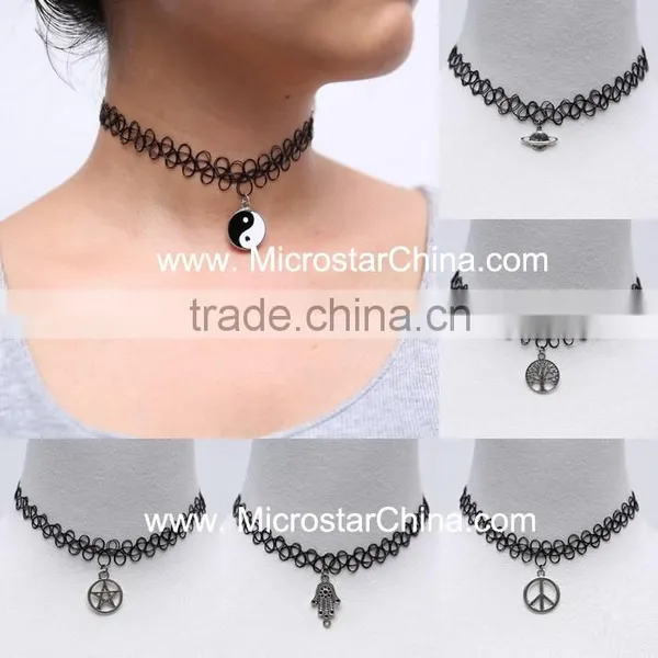 Ebay Seller Latest in Stock Popular Stretch Hot Tattoo Choker Necklace Quality Choice photo-2