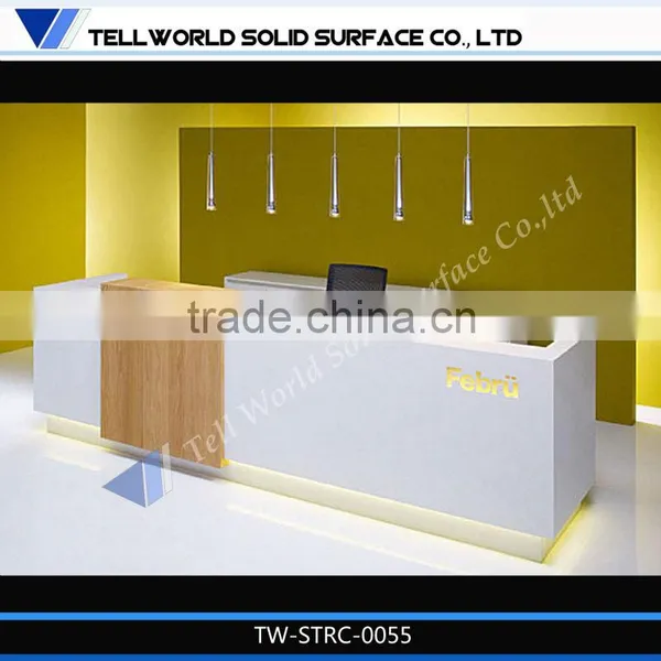 Top Quality 100% Acrylic Solid Surface Hotel Reception Desk/table Modern photo-3