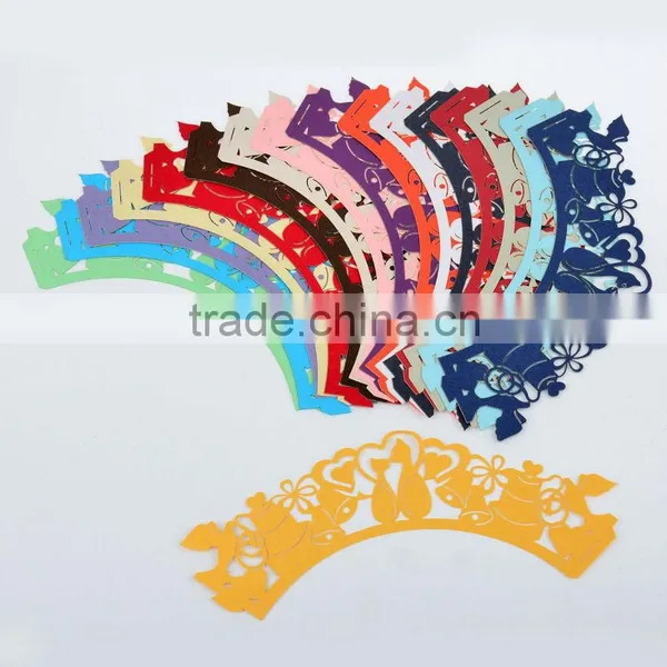 Laser Cut Shiny Peal Paper Cupcake Wrapper With Customized Designs photo-2
