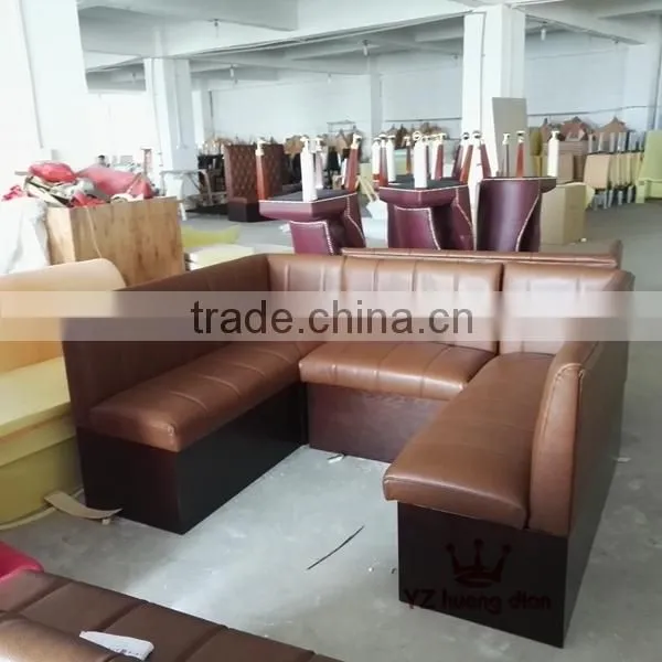 Customed u Shape Leather Booth With Lowback Booth YK205 photo-2