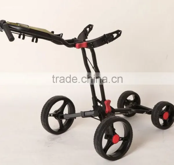 2016 Brand New Fold Light Weight 4Wheels Push Pull Golf Trolley Manual Golf Cart photo-4