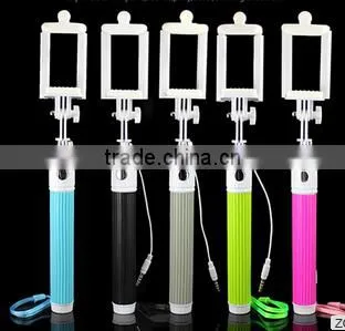 2015 Foldable Self Portrait Handheld Wired Selfie Stick,Cable Take Pole Selfie Stick With Shutter Button photo-2
