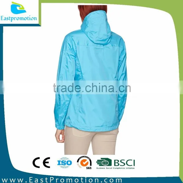 LADIES DESIGN WATERPROOF WINDBREAKER JACKET WITH HOOD