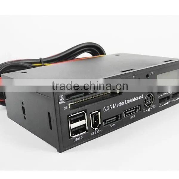 5.25inch USB 2.0 Media Dashboard Multi-Functional Panel for USB MMC SD SATA Card Reader 525A photo-6