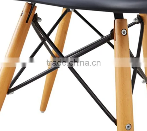 Designer Dining Side Wood Leg Replica ABS Plastic Chair photo-5