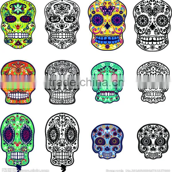 Full Colors and Black Animal Heads Temporary Skulls Tattoo for Man Arm photo-2