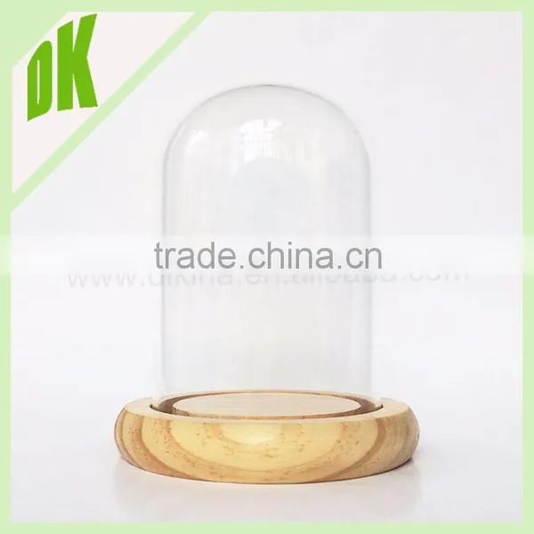 2015 New Wooden Base With Transparent Glass of Flower Vase Terrariums/display Glass Vase Wooden Base photo-2