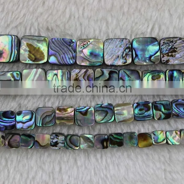 Natural Shell Paua Beads 8mm Square A Grade photo-2