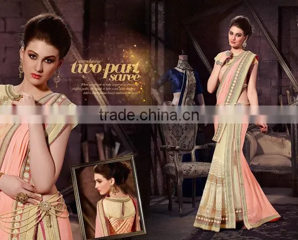 Sea Green Georgette On Net Lehenga Saree photo-2