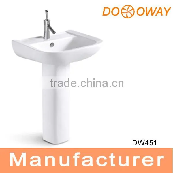 Chaozhou Bathroom Ceramic Modern Pedestal Basin DW451
