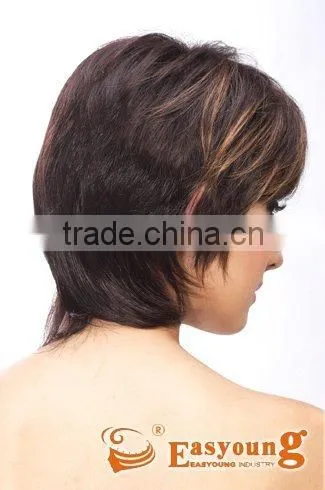 Custom Made Highlight Color Hair Wig, Mother Wig, Synthetic Short Wigs photo-3