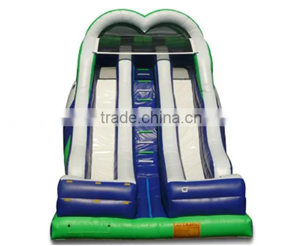 Jumpfun Blue and Green and White Double Drop Fall Inflatable Water Slide photo-2