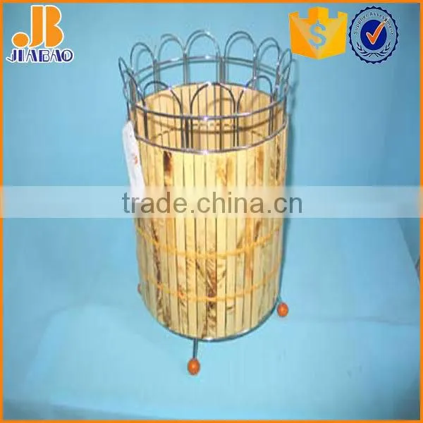 Round Bamboo Garbage Bin