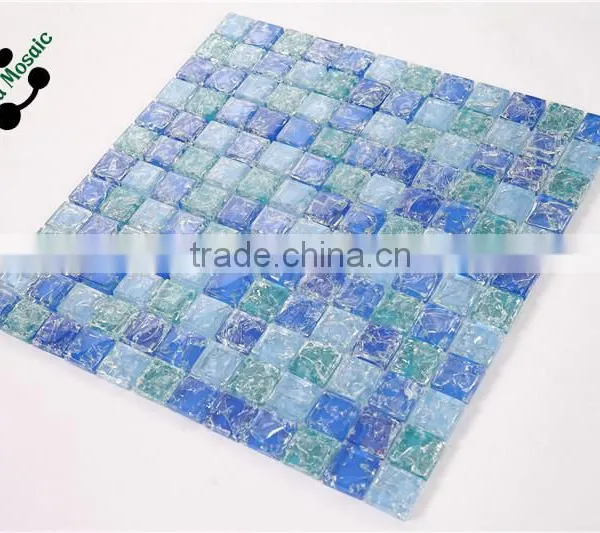 SMS14 Swimming Pool 4mm Multicolor Crystal Glass Bathroom Mosaic Tile photo-5