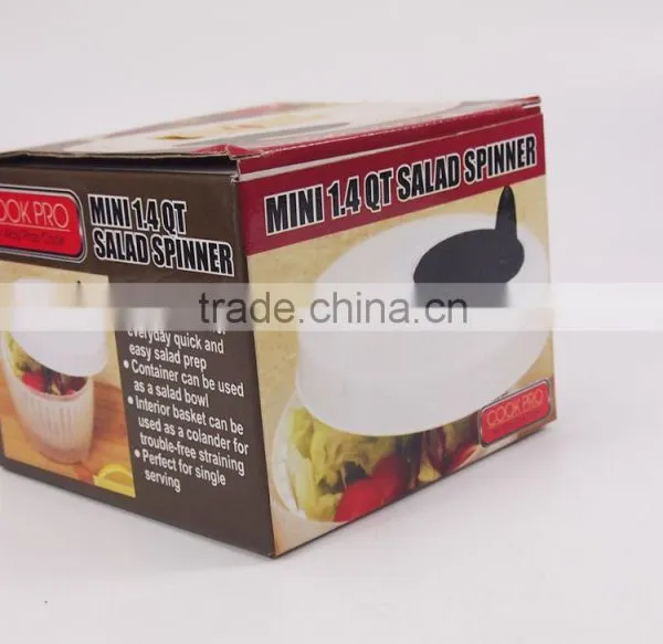 Mini 1.4 Quart Plastic Manual Fruit and Vegetable Salad Spinner photo-2