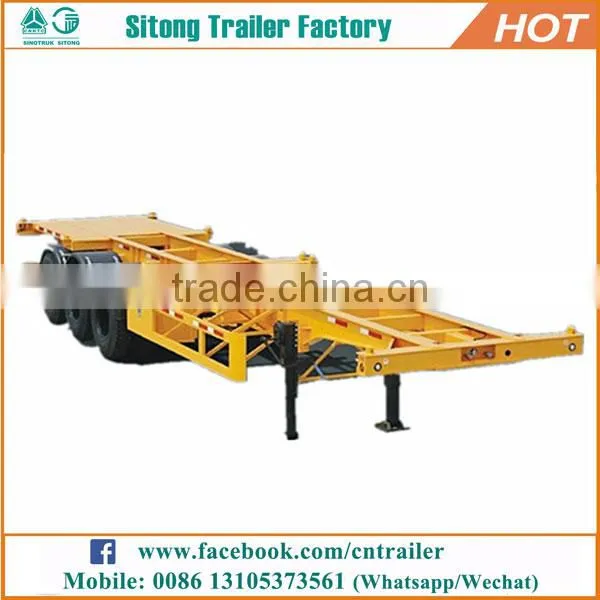 Factory Direct 3 Axles 20ft 40ft Skeletal Shipping Container Delivery Trailer photo-3