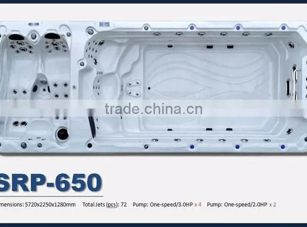 Acrylic Outdoor Spa Hot Tub Freestanding Swim Spa Pool CE Approved Large Swim Pool With Massage Function photo-6