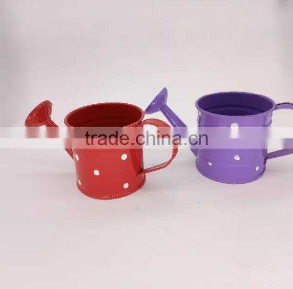 Cheap Red Indoor Decoraive Powder Coated Metal Iron Mini Custom Watering Can photo-2