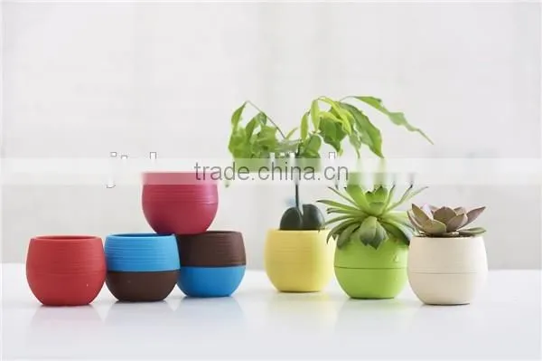 Round Plastic Plant Flower Pot Home Office Decor Planter-Medium Size photo-2