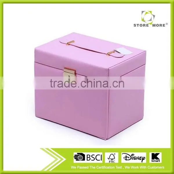 Pink Luxury Jewelry Box/wood Portable Jewelry Display Cases photo-3