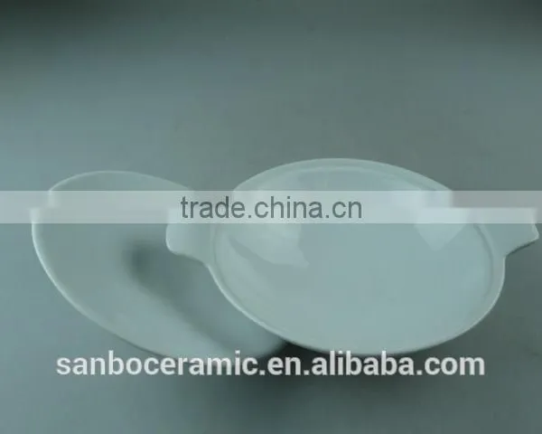 AB Grade Porcelain Stock White Ceramic Cookware Pot With Lid , Ceramic Stew Pot, Round Small Turren photo-3